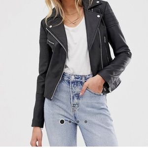 Barney’s Black Leather Biker Jacket